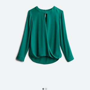 Emerald green cross front shirt